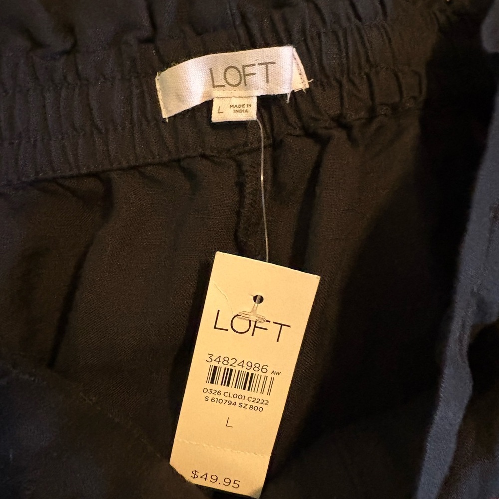 NWT new LOFT High‎ Waist Black Women's Shorts size large 0205 - Picture 4 of 9